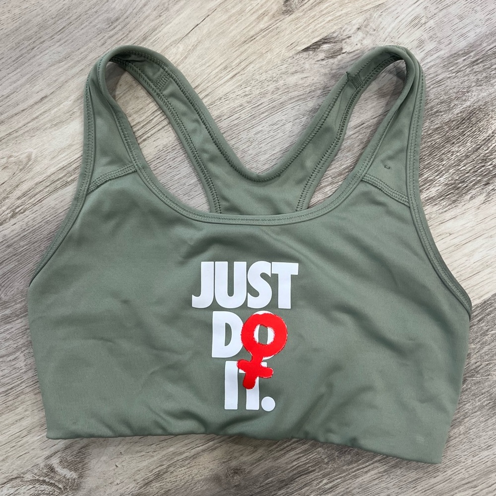 Women's Nike Sage Green Sports Bra. Just do it